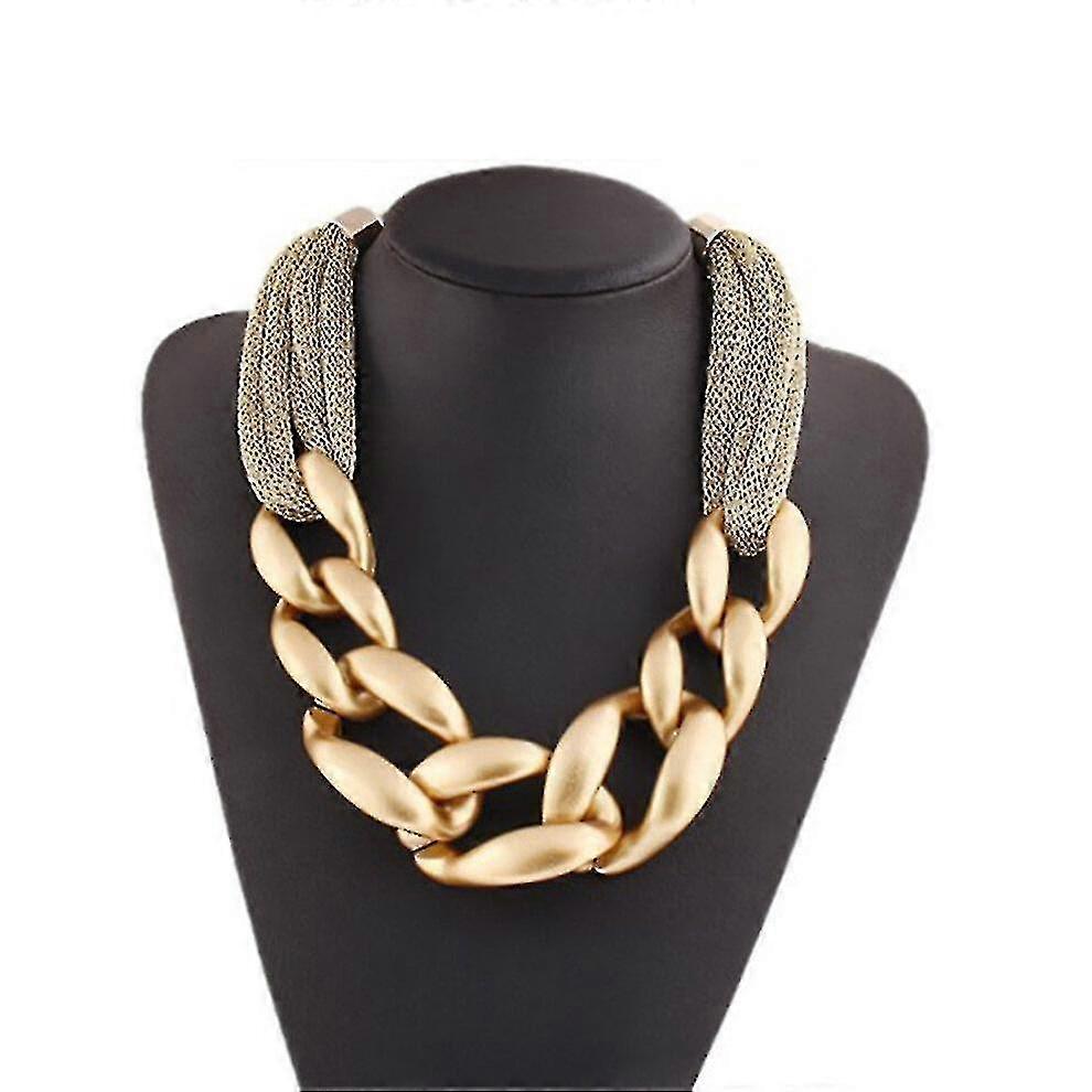 Big Chunky Collane Oro Colore Plastica Chain Link Statement Gioielli
