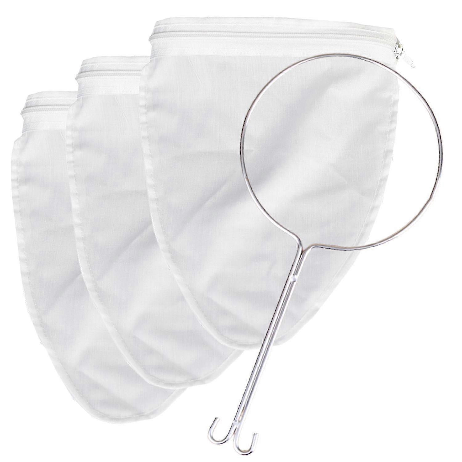 1 Set Milk Tea Filter Bag Ultra Fine Mesh Steel Ring Long Handle Reusable Cheesecloth Tea Nut Soy Mi-YNP
