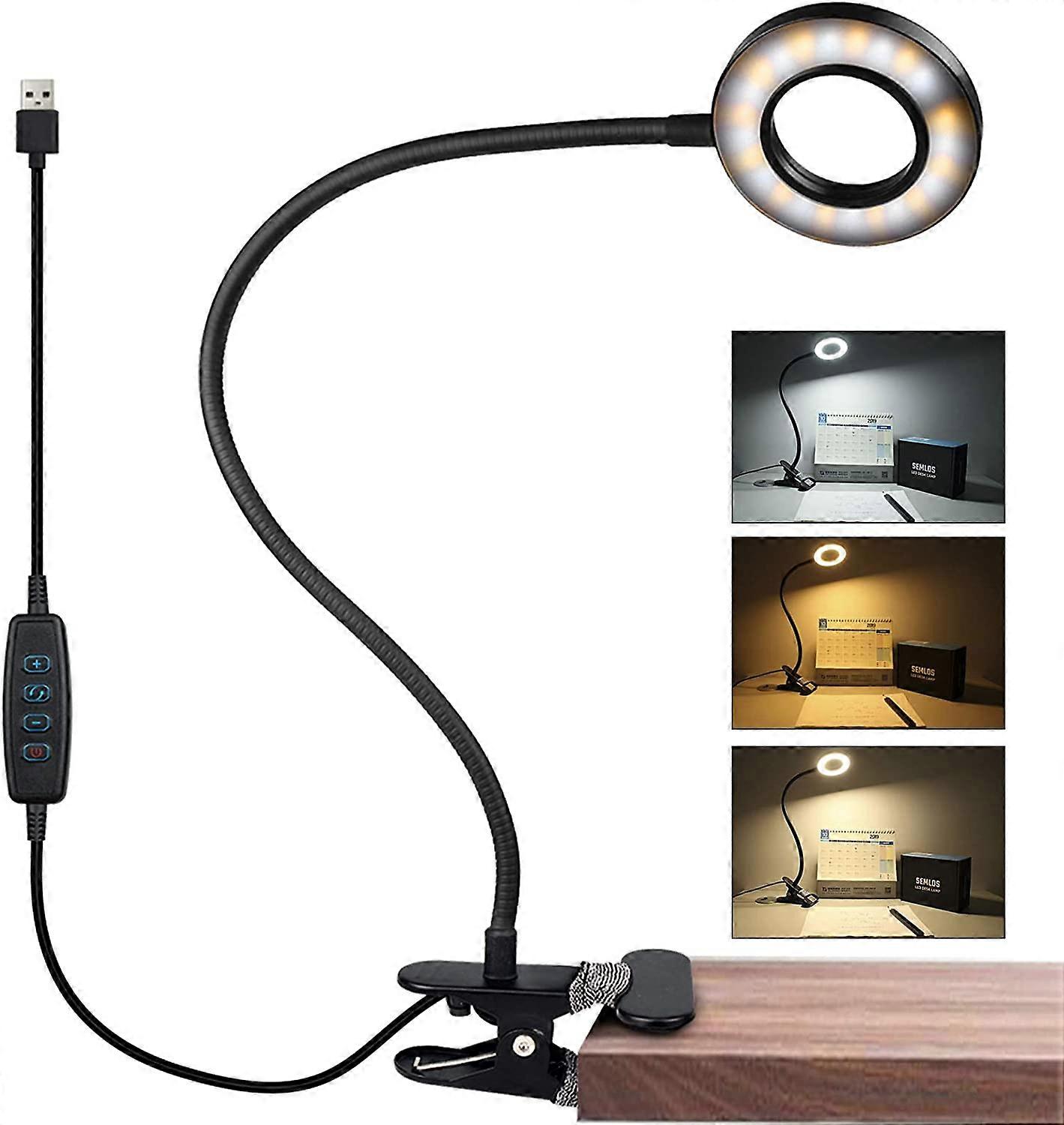 Bed Reading Lamp Eye Protection Flexible Clip