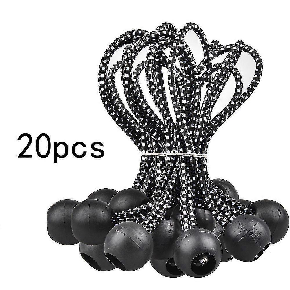 Football Net Elastic Rope Soccer Goal Net Clips Bungee Balls Bungee Ball Ties Ball Bungee Cords Elastic Tie Downs Trap Bungee Cord (20pcs, Noir et Wh