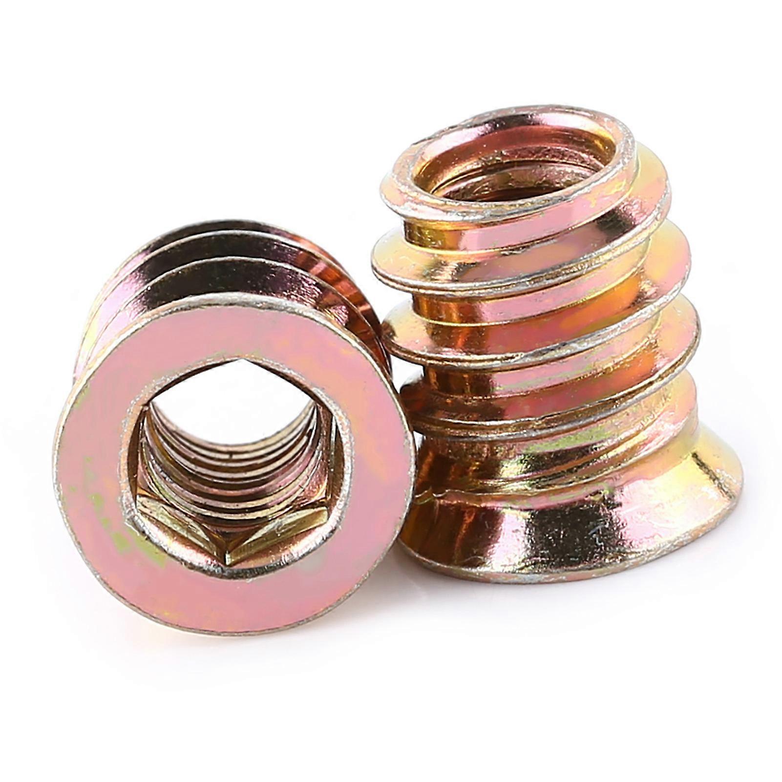 Hex Socket Insert Nut Threaded For Wood - Practical Furniture Fasteners (M6*13mm)