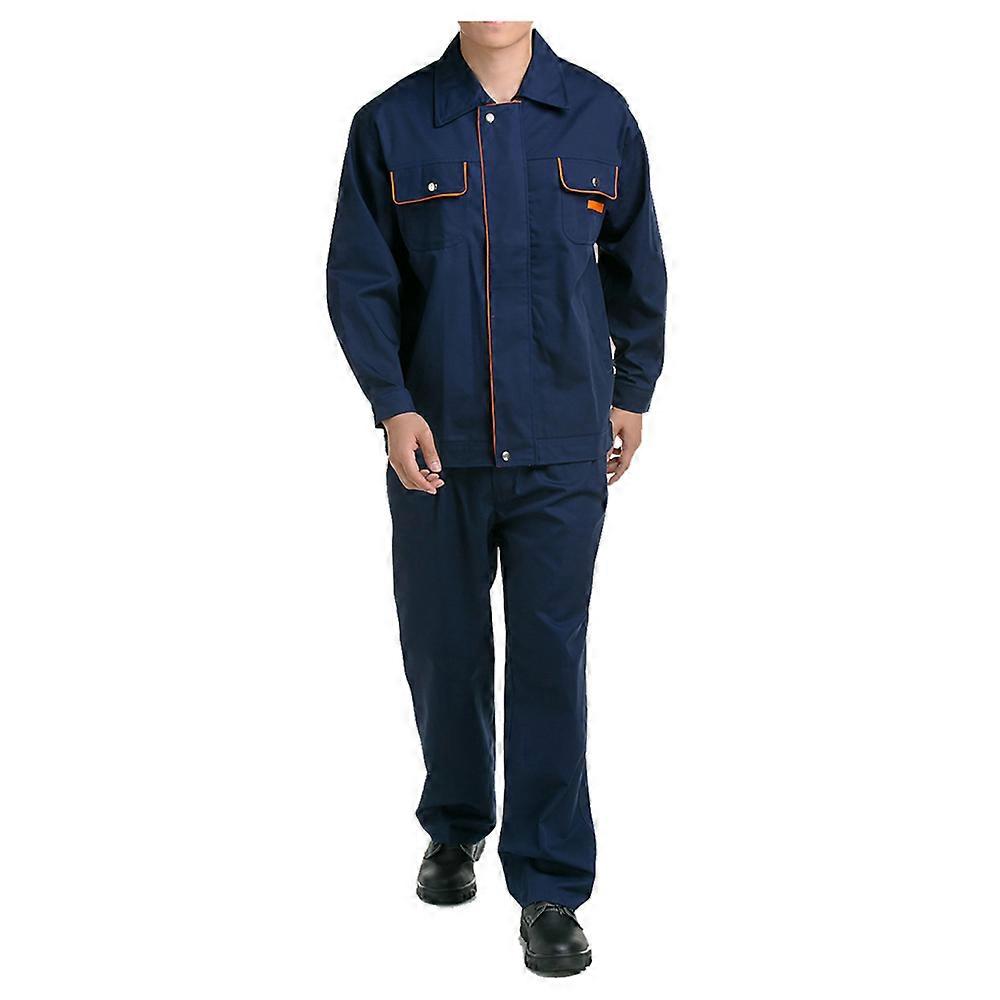 Dark Blue with Orange Edge Working Protective Gear Uniform Welder Jacket