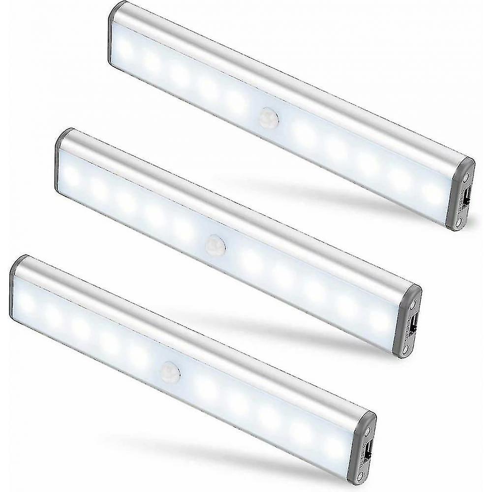 Cabinet light fixtures three led wireless wireless rechargeable usb magnetic motion detector 2 light