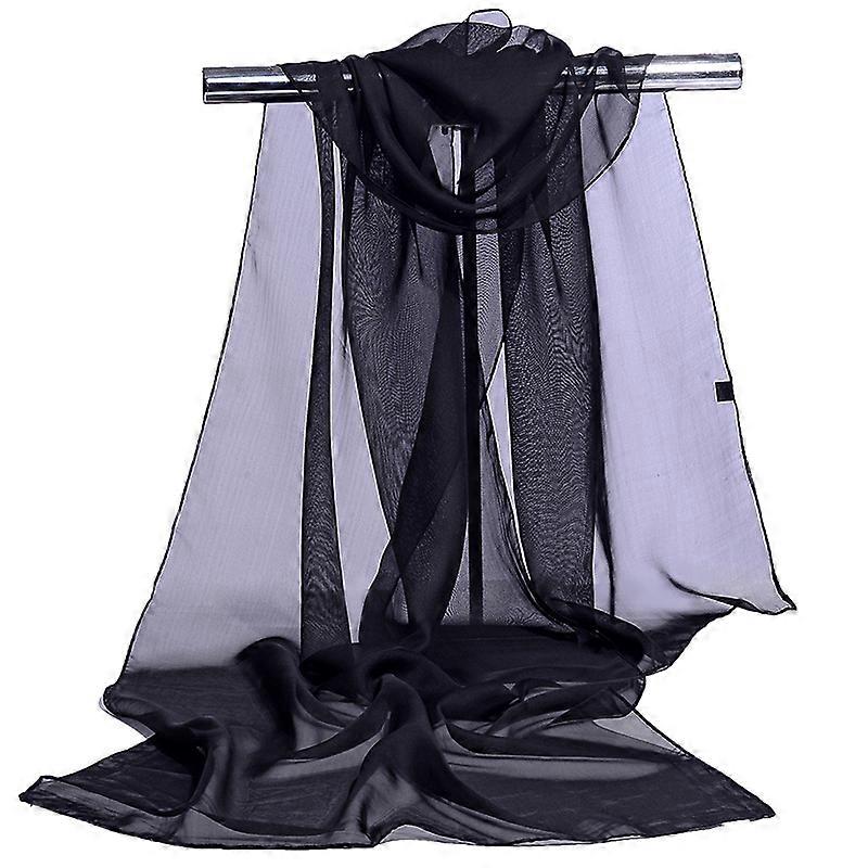 Transparent Chiffon eșarfă | Eșarfă femei rochie de mireasa - solid color sifon de mătase