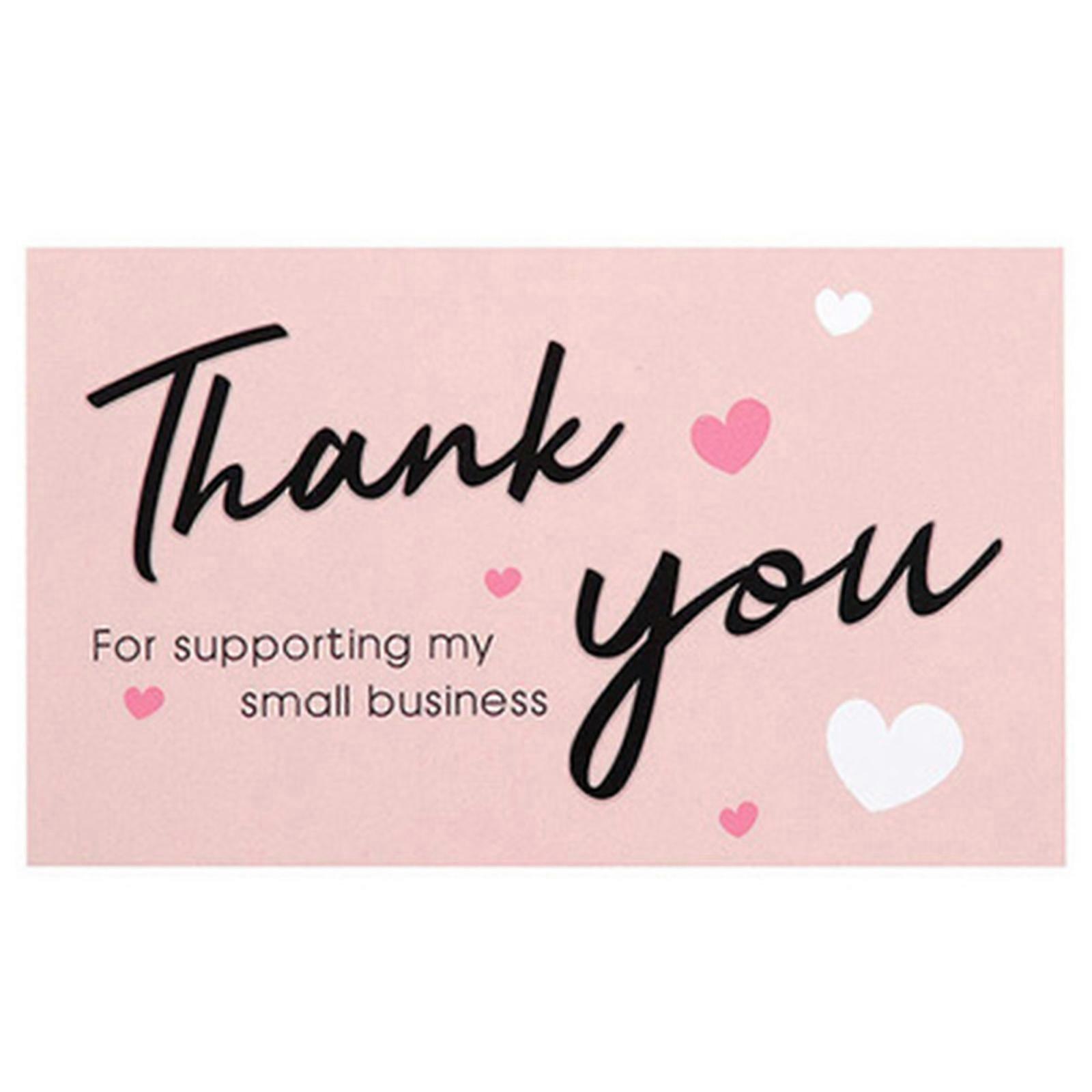 Thank You for Supporting My Small Business Stickers Roll Adhesive Labels Paper Cards with Hearts for Package Insert