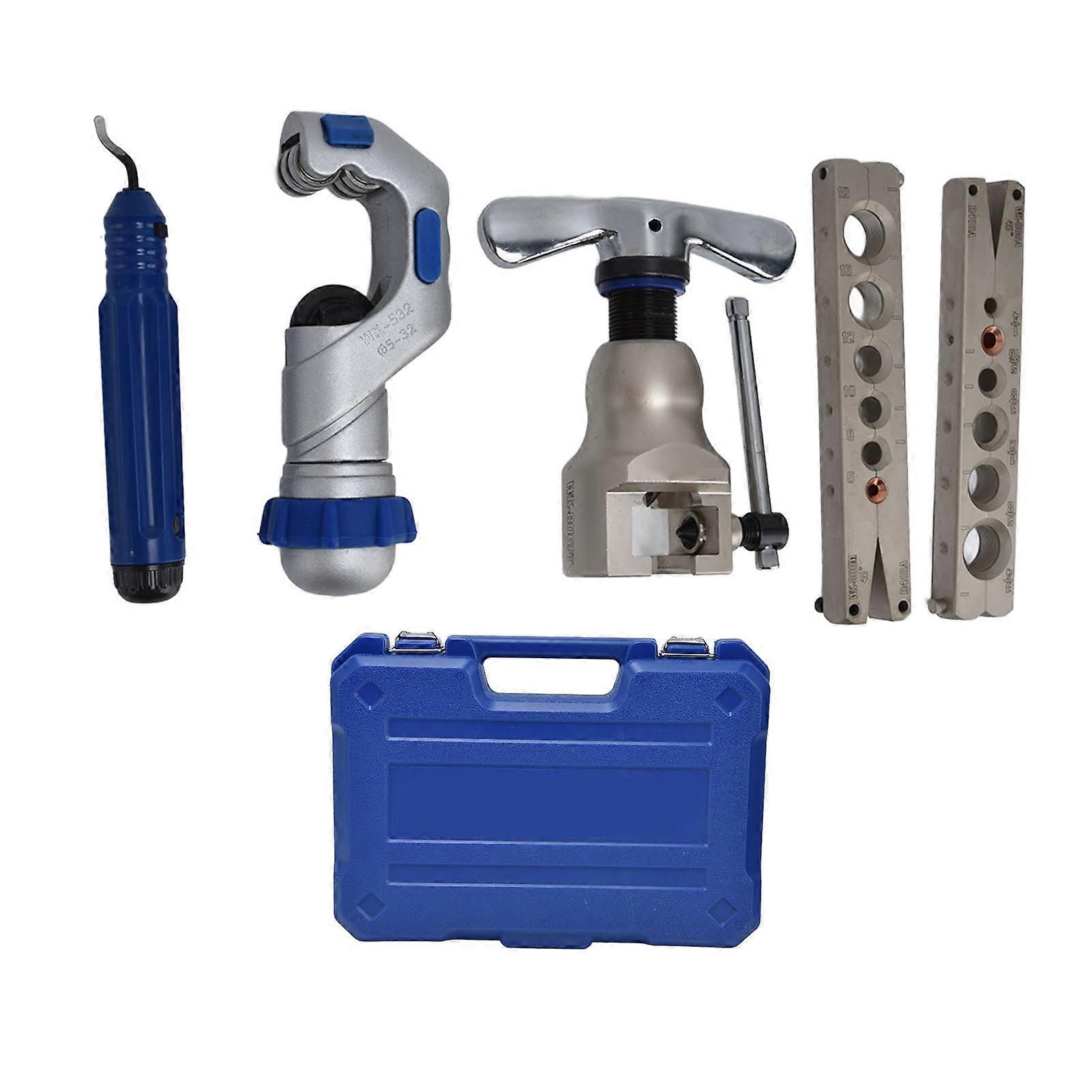 Flaring Tool Kit with Pipe Cutter Inch Metric Splint Flaring Tool Tubing Service Kit for Pipe Connection