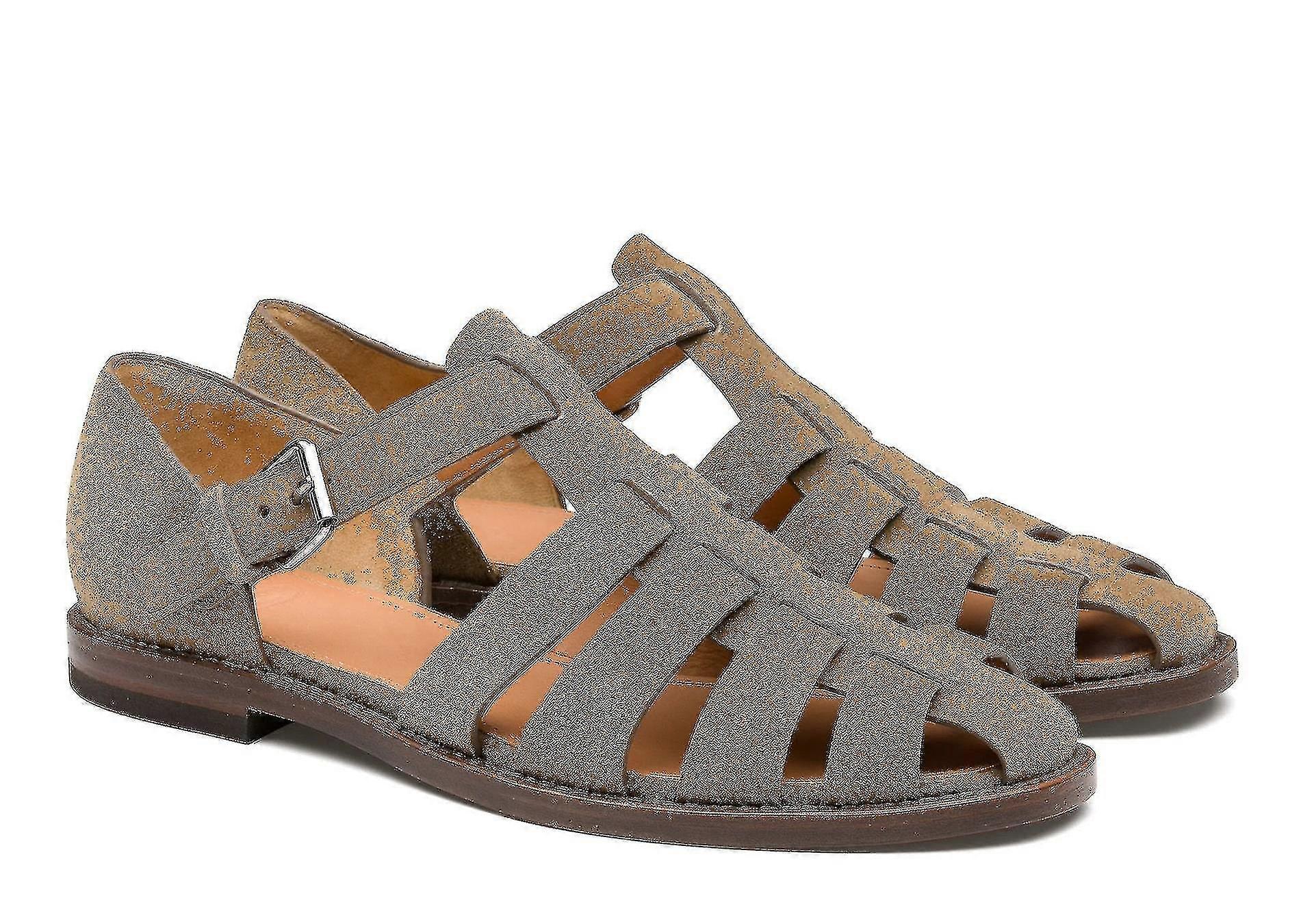 الايطالية اليدوية الجلود الصندل الرجال الصنادل الرياضية مغلقة اصبع القدم في الهواء الطلق