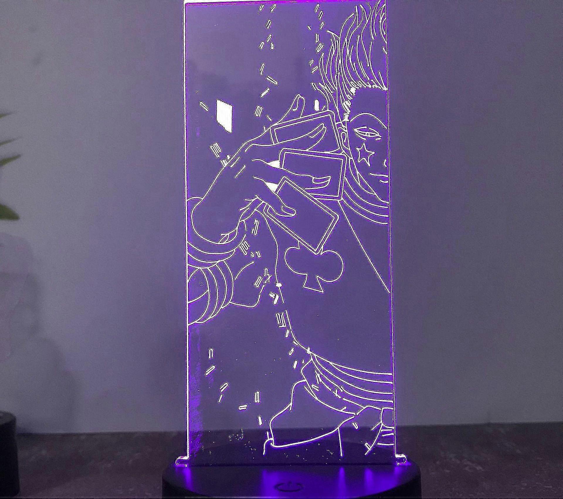 New 3d Night Light Anime Handmade Usb Black Touch Remote Control 16 Colors Creative Small Table Lamp 35 Black Touch Colorful