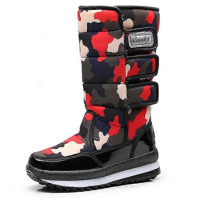 Hot Men Boots Winter Keep Warm Quality Mid-Calf Snow Boots Ladies Lace-up Comfortable Waterproof Booties Chaussures Camouflage
