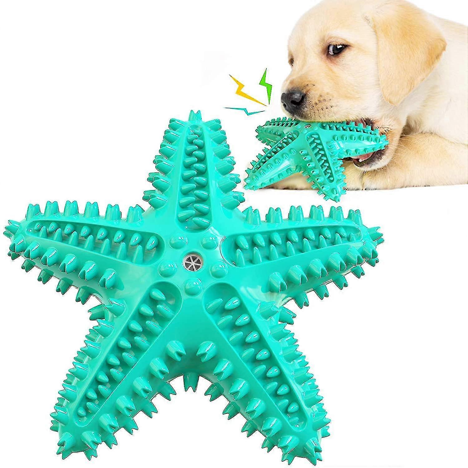 Dog Toys For Aggressive Chewers, Dog Teething Cleaning Toothbrush Toy, Durable Squeaky Interactive Starfish Puppy Toys For Small Medium Large Breed,la
