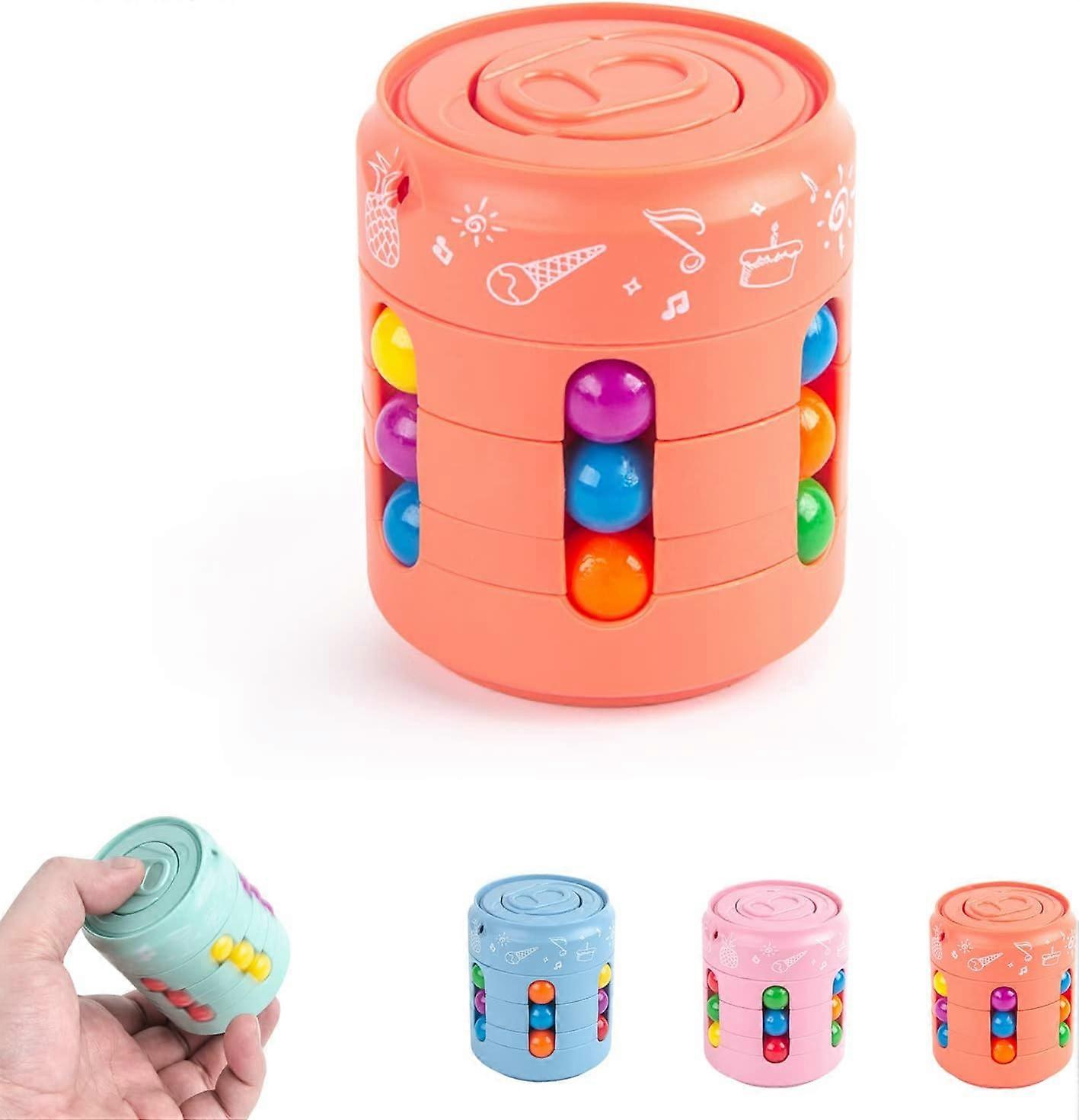 Magic Bean Cube Toys, Fidget Magic Cube Decompression Toys Fingertip Magic Cube Handheld Spinning Magic Beans Jigsaw Puzzle Toys Finger Games Stress R