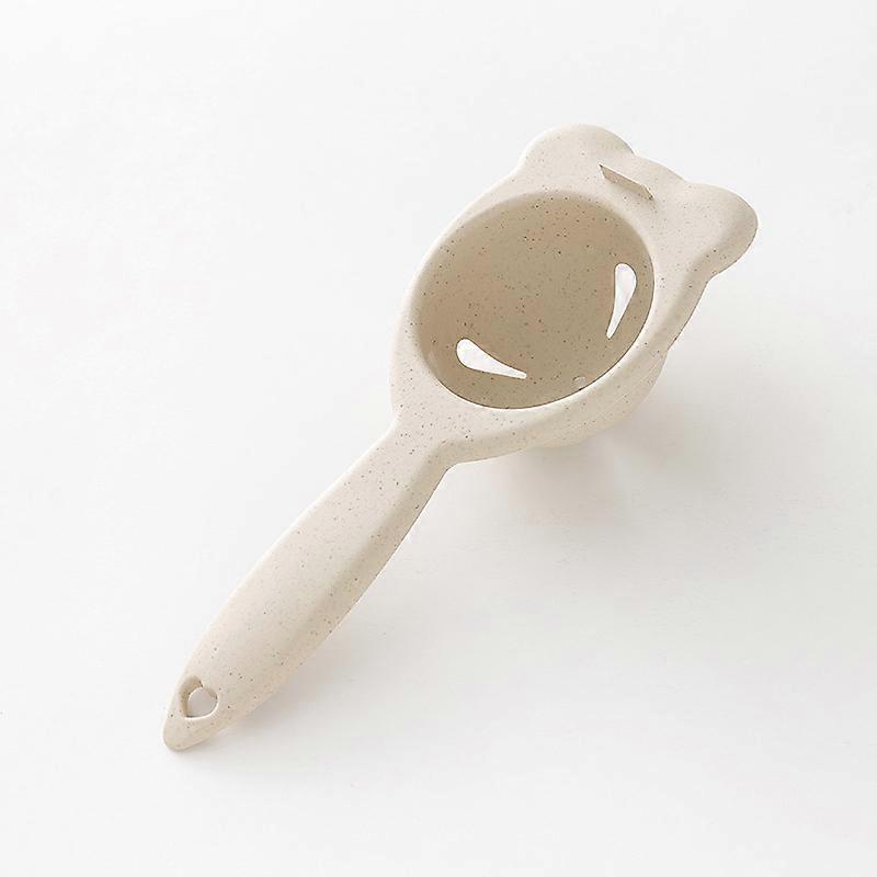 Egg Separator Yolk White Separator Strainer Separator Egg Tool with Long Handle (Beige 5 pcs)