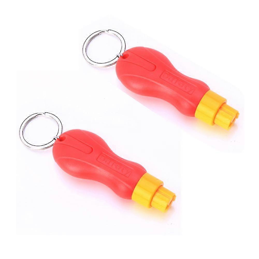 2-pack Car Window Breaker, Portable 2-in-1 Multitool, Window Cutter And Glass Breaker For Land And Underwater (red)