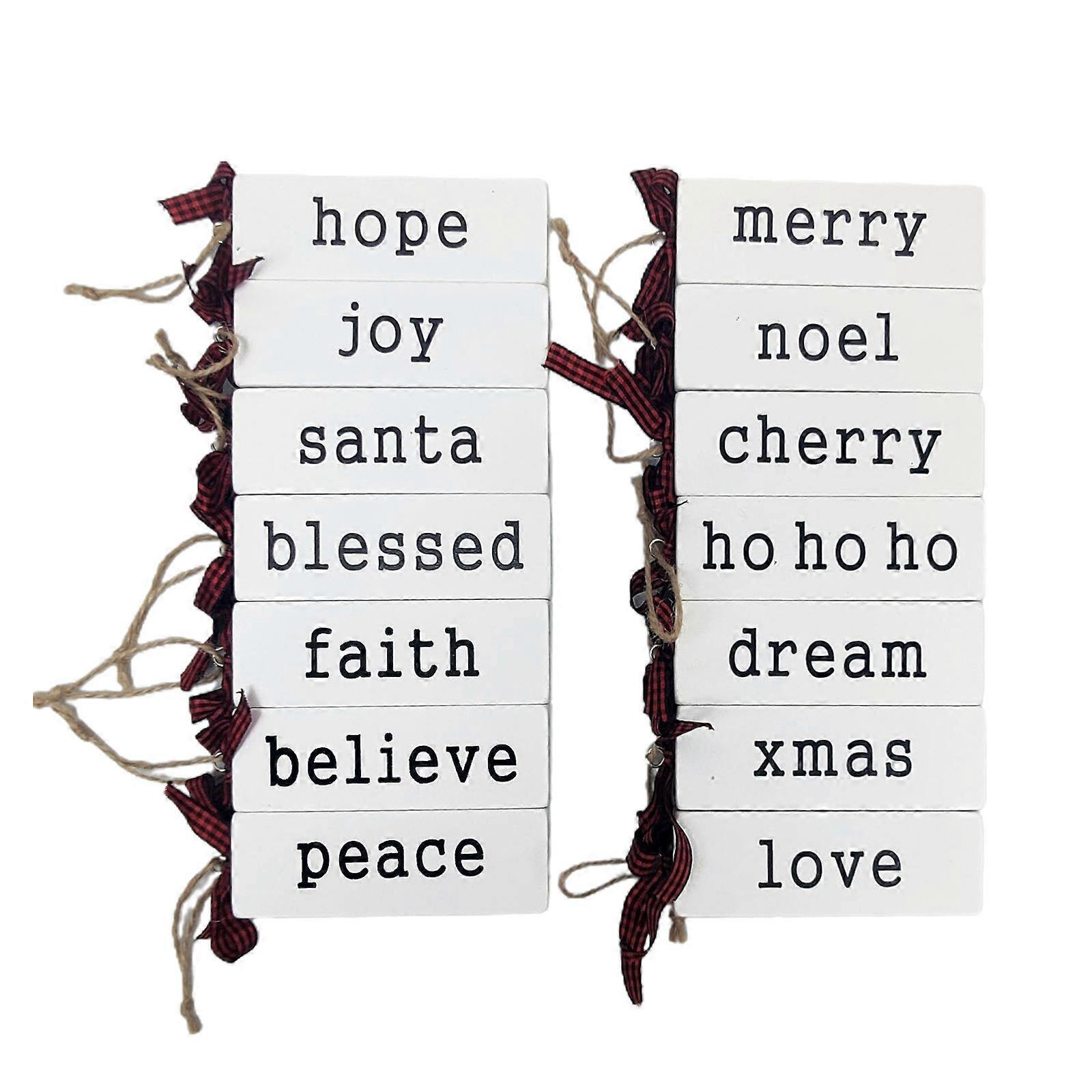 Weihnachten Strumpf Holz Tags Geschenk Weihnachten Baum Hanging Tags mit Hanf Strings Büffel Plaid Schleifen 14PCS gesegnete Tags Dekor