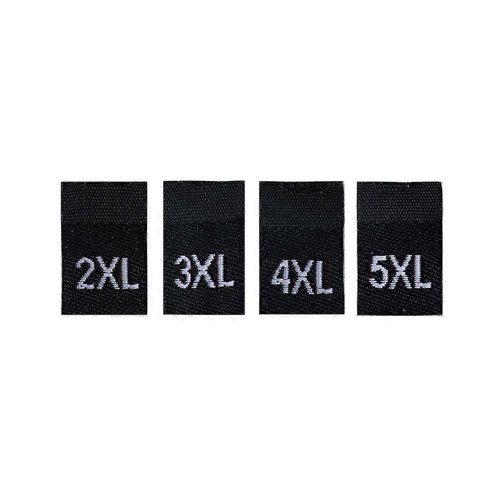 400PCS Clothes Size Labels Folded Cloth Labels General Woven Size Mark Practical Clothing Size Labels for Store Home Use Black