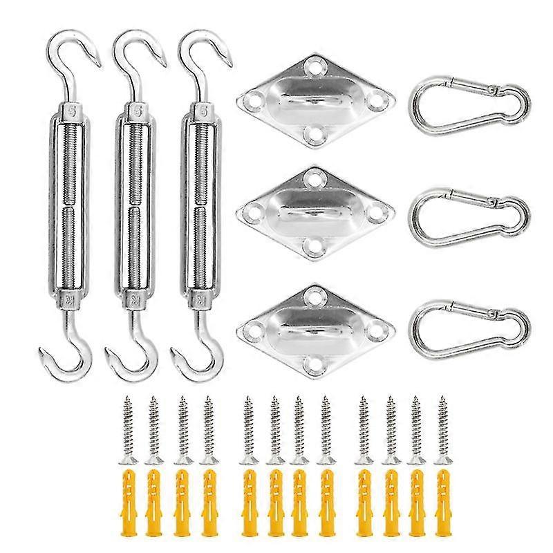 Heavy Duty Sun Shade Sail Fixing Kit For Garden Triangle And Square, Stainless Steel Grade Shade Sail Hardware Kit For Rectangle And Square Sun Shade