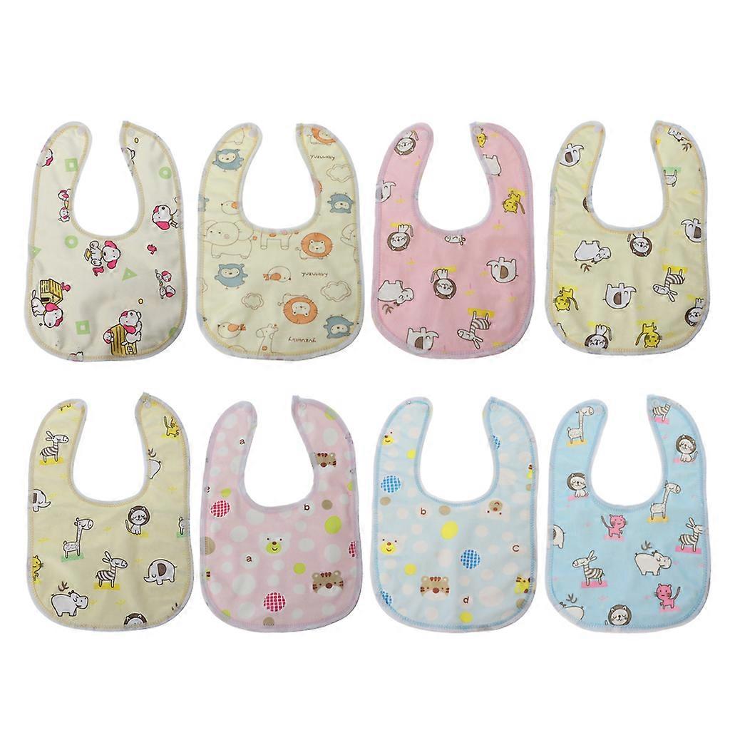 Cotton Snap Button Double-layer Waterproof Newborn Bib Adjustable Saliva