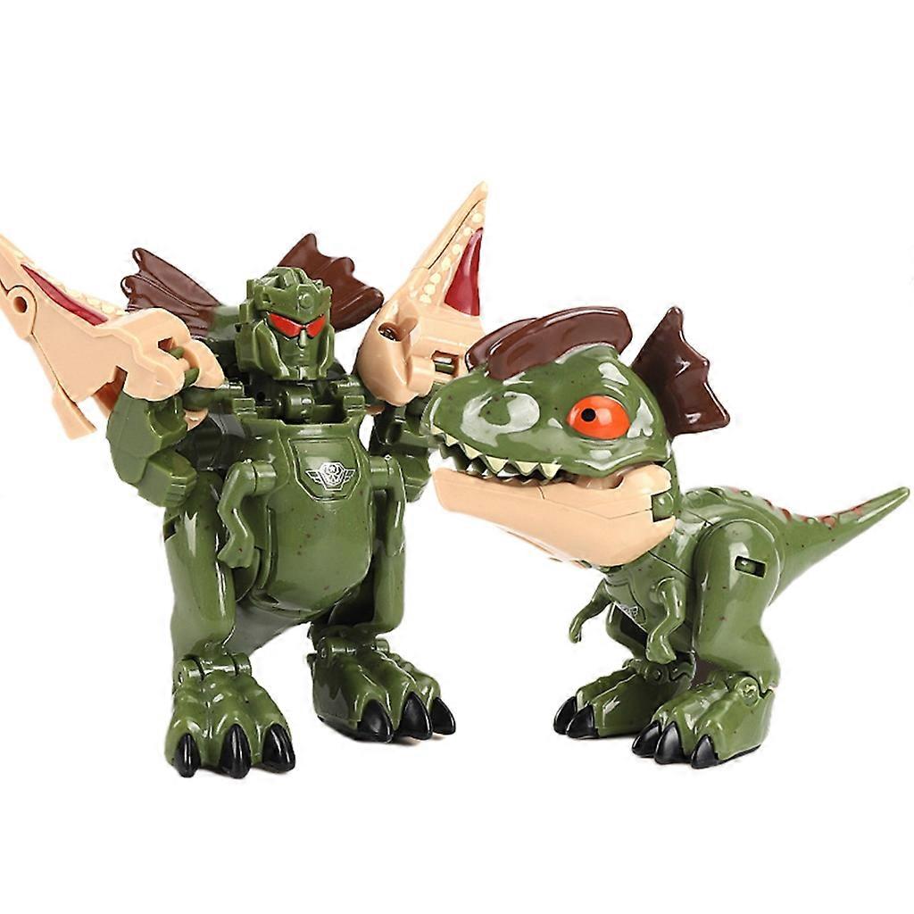 4/5'' Dinosaur Transforming Robot Toy Children Action Figure Boys Playset