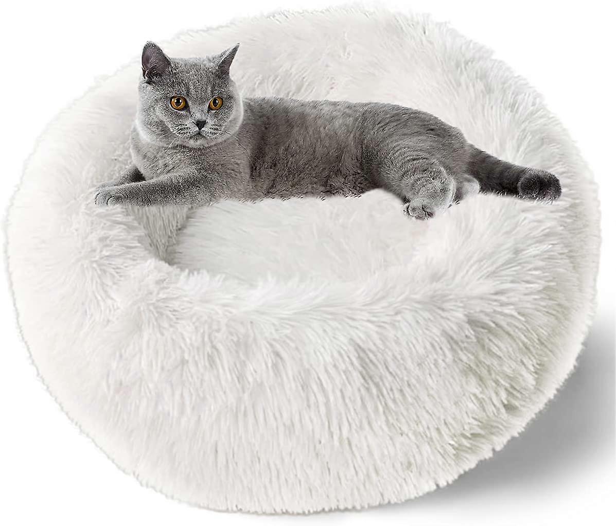 Cat Bed Small Pet Bed for Cats Round Plush beds Warm Kitten Nest with Anti-Slip Bottom Hand