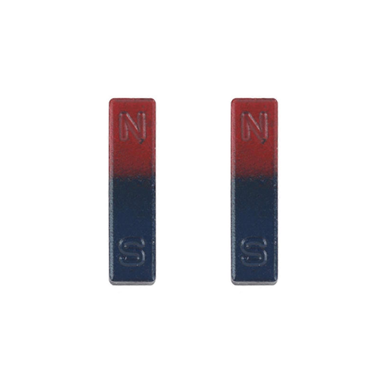 2Pcs 36/70/110/180mm Bar Magnet NS Red Blue Magnetic Field Physical Experiment