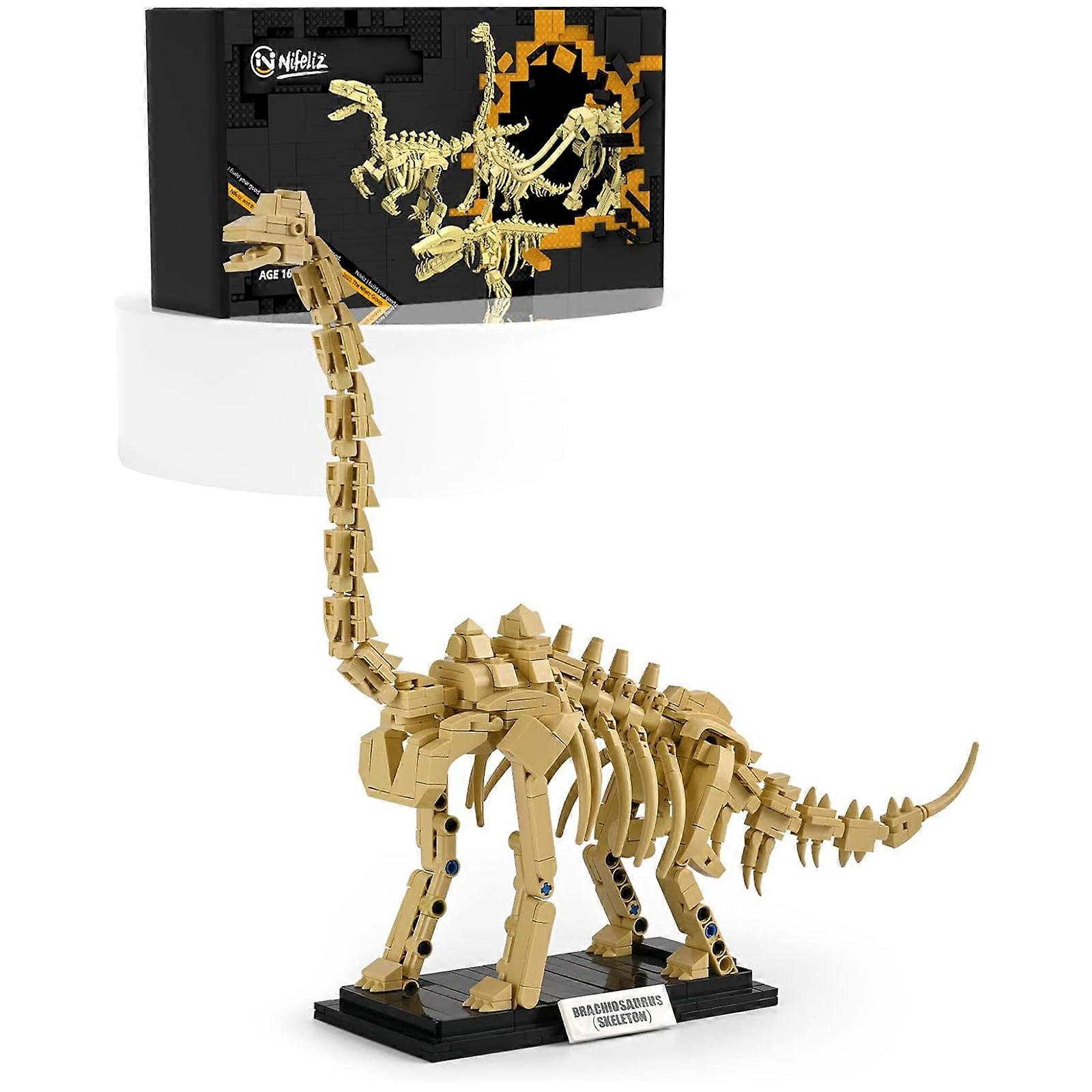 Nifeliz Brachiosaurus Dinosaur Fossil Building Kit, Impressive Dinosaur Skeleton Model Decoration, Cool Dinosaur Gift Toy Set for Dinosaur Fans (501 P