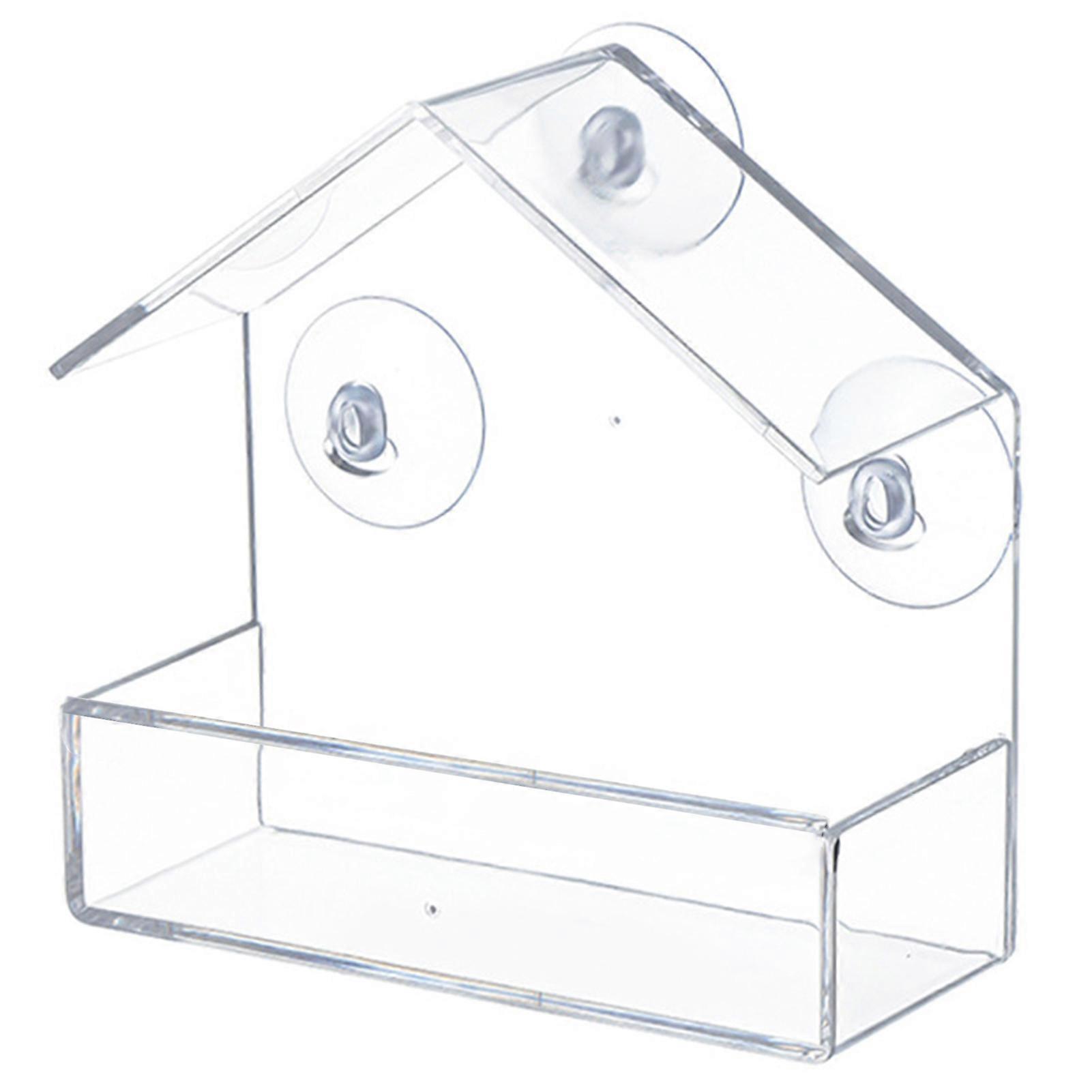 Bird Feeder Strong Suction Cup Design Acrylic Bird Food Feeder Easy to Clean Bird Food Container for Yard Garden Jikaixiang