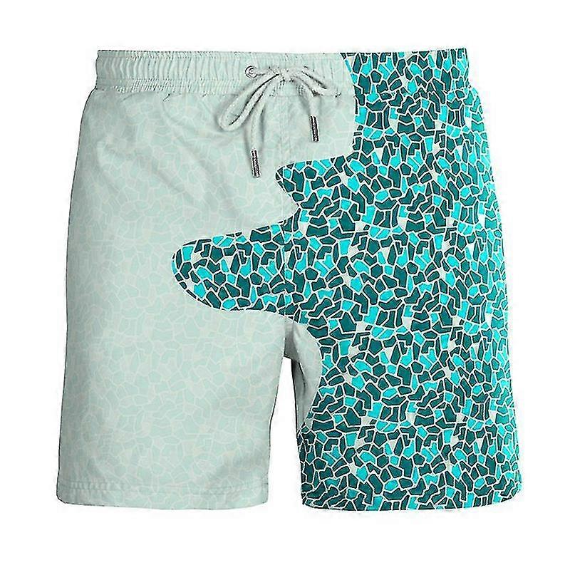 Kort Magisk Baddräkt Man Män Kvinnor Ändra Färg Strandshorts Badbyxor Badkläder SnabbtorkaNde Badshorts Casual Beach Pant-1