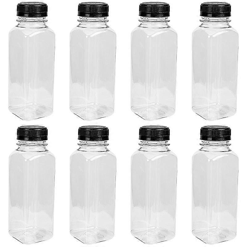 8pcs 300ml Transparent Plastic Empty Beverage Bottles Storage Bottles Empty Juicer Machine Beverage Drinking Bottle Containers