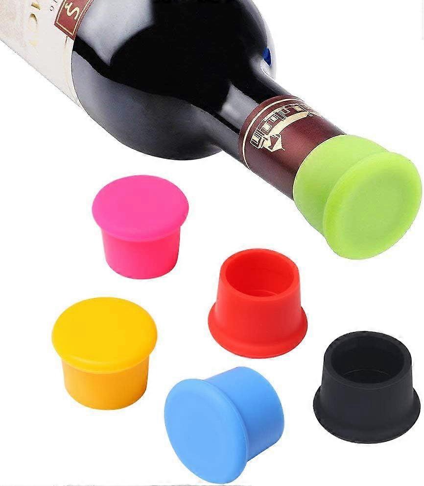 6 Pcs Wine Bottle Caps Reusable Silicone Stopper Cap,Keep Flesh for Wine Beer Champagne Alcohol Sparkling Wine