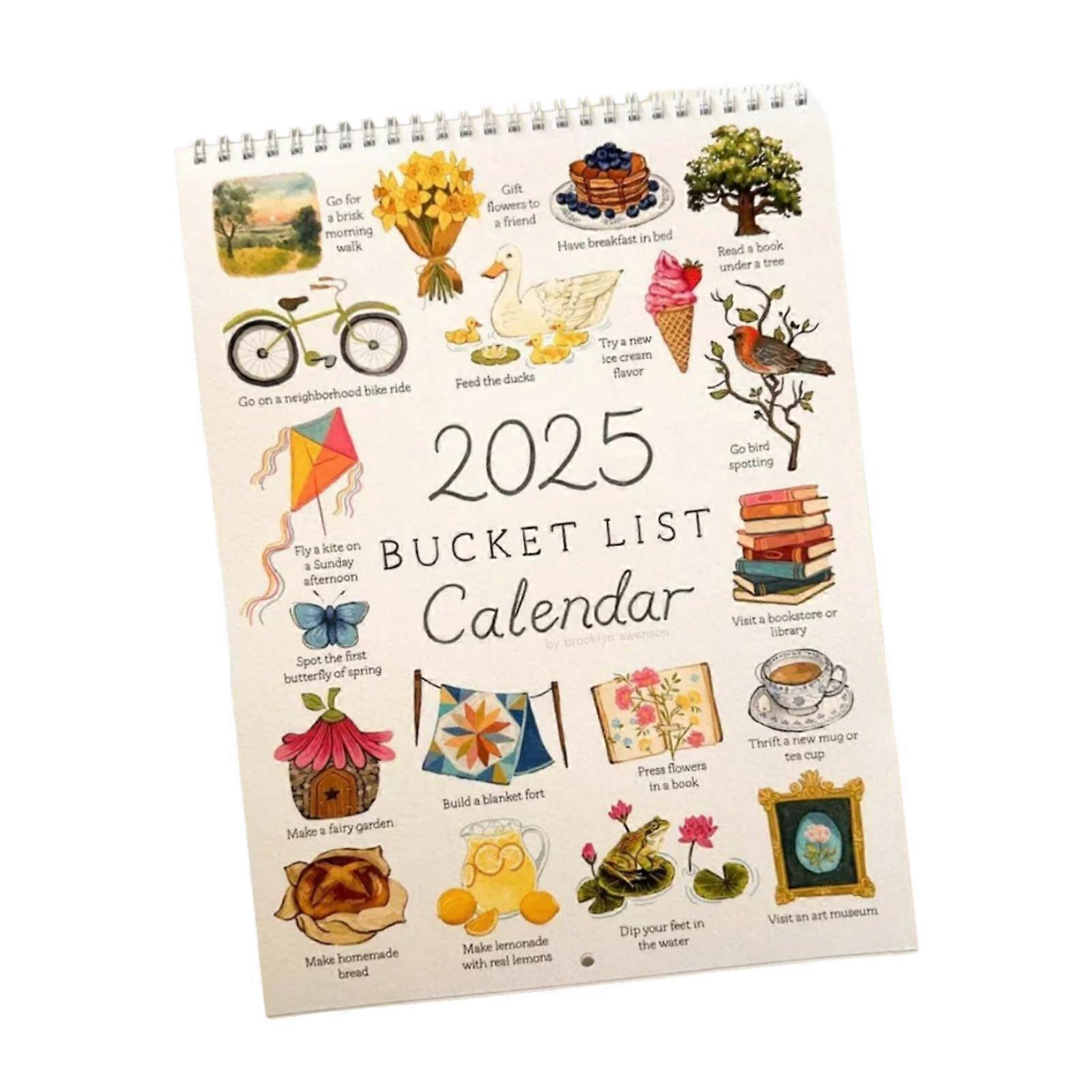 2025 Bucket List Calendar New Year Ornament for Apartment Festive Home Decor