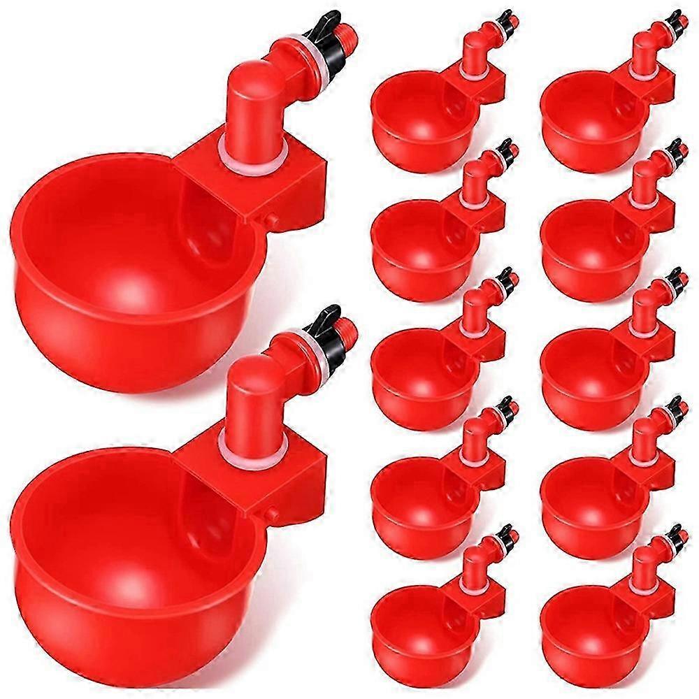 12PCS Kyckling Vattenkopp Automatisk Fyllning Vattenare Fjäderfä Dricksskål Tråd Vattning Matare C