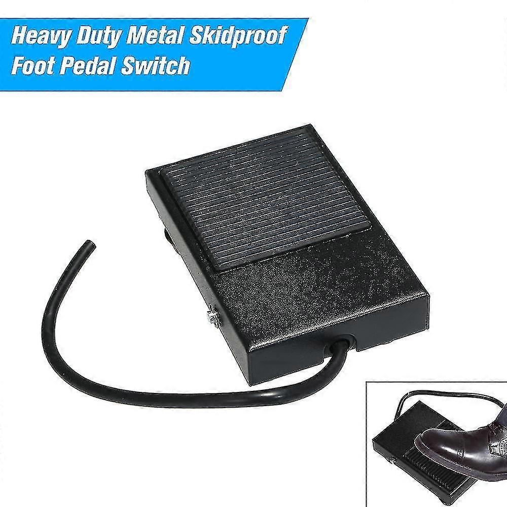 Heavy Duty Metal Skidproof Foot Pedal Switch Treadle Foot Switch Momentary Control 3 Wire NO/NC