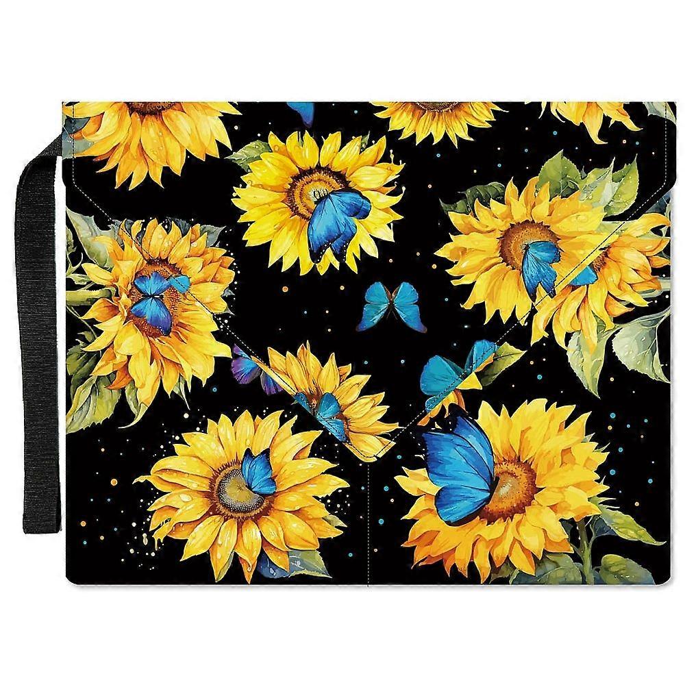 Polyester Book Cover Notebook Wraps with Hook and Loop Rectangle Flower 400~420x285~305mm
