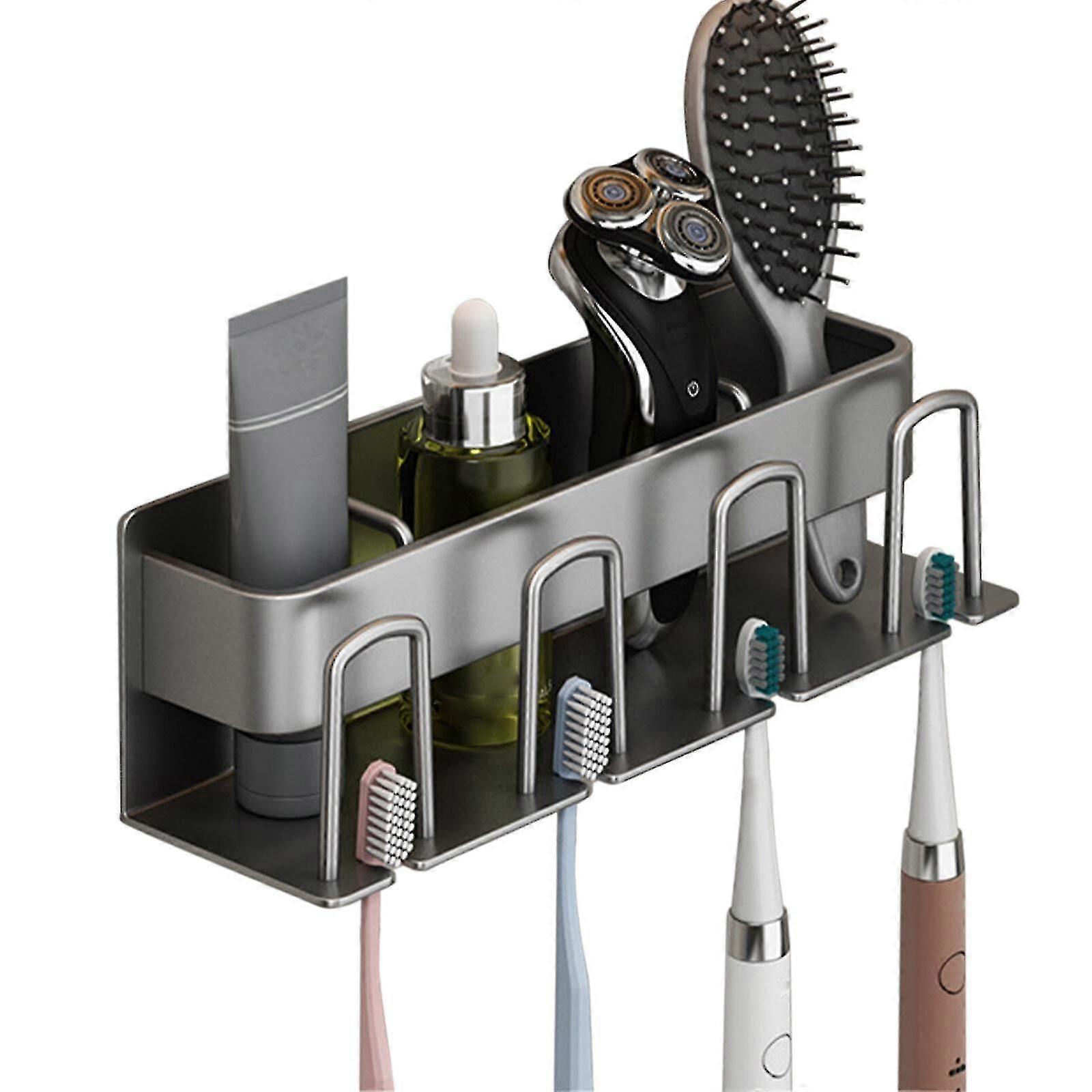 Toothbrush Holder Mounted, Bathroom Organizer For Toothbrush/toothpaste/cups