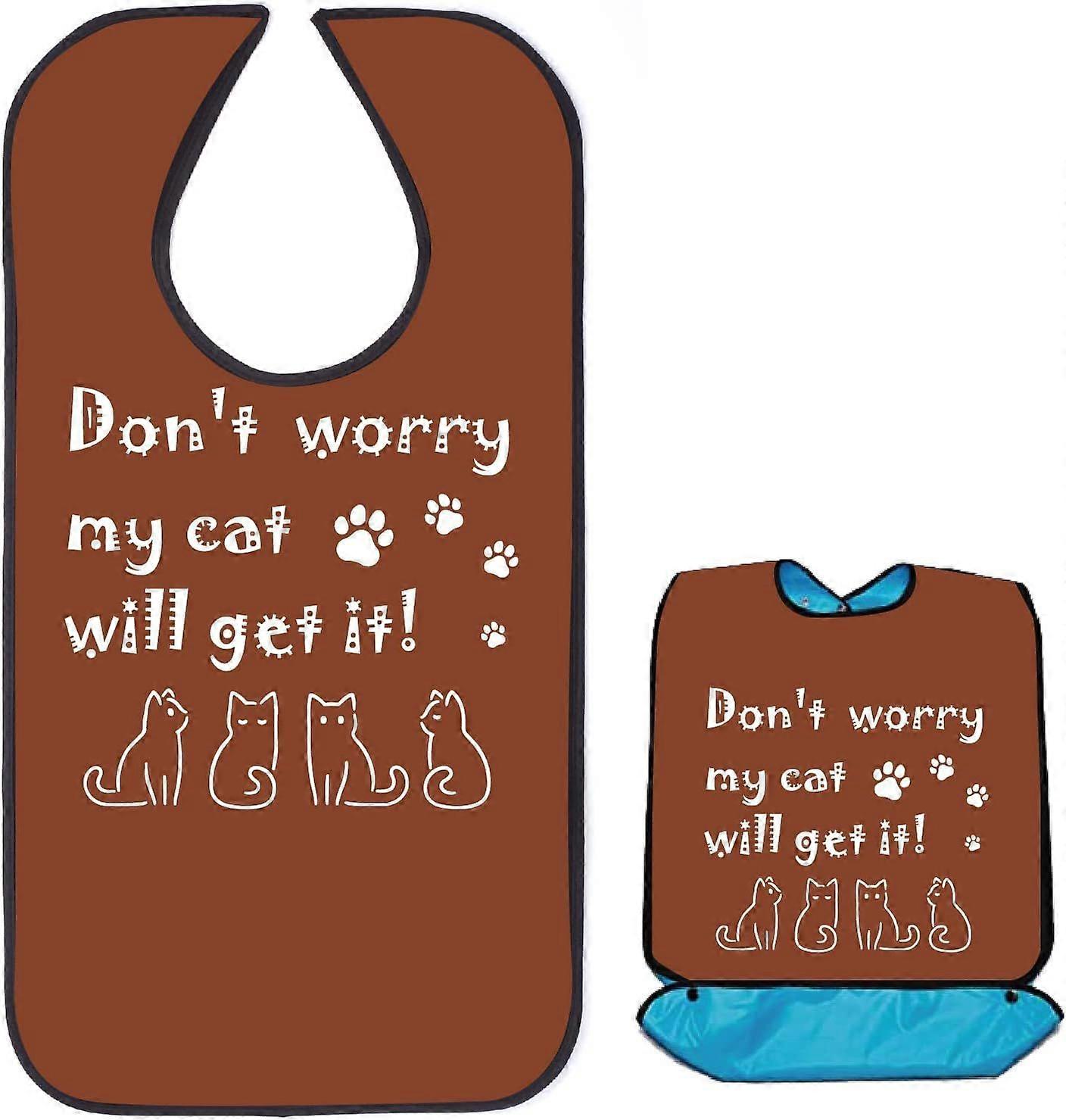 Classic Check Adult Bibs for Elderly Waterproof Washable Bib