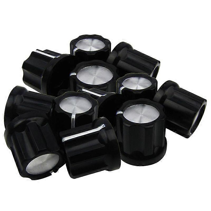 0Degree Guitar Pot Knob Bass Guitar Amp Knobs Buttons D-Type Shaft Potentiometer Pots Knobs, Black