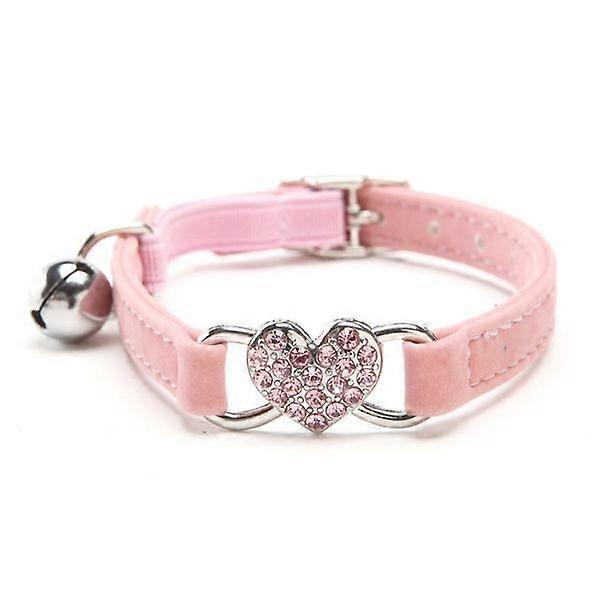 Heart Charm and Cat Collar Safety Elastic Adjustable with Soft Velvet Material