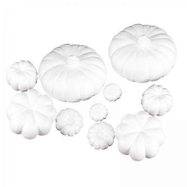 2xhalloween Artificial Pumpkins Styrofoam Decor Table Photo Prop 5 Sizes 10pcs