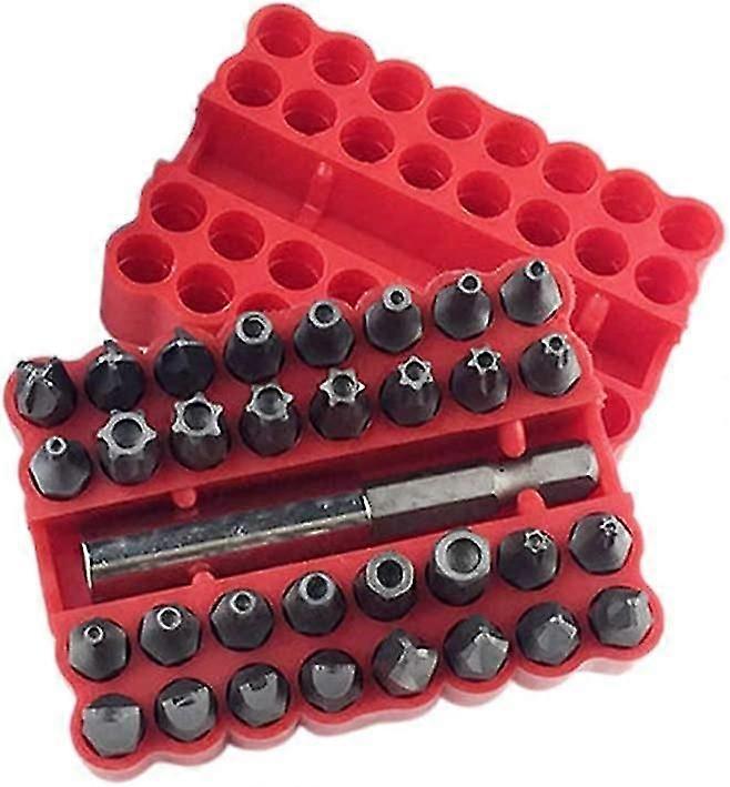 33 Pieces Security Bit Set With Magnetic Extension Bit Holder Tamper Proof Hex Screwdriver Bit Set