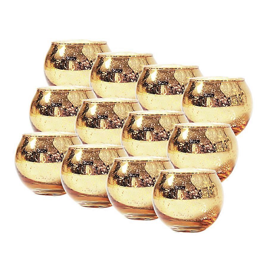 Guldfläckiga glasljusstakar – 12-pack för gör-det-själv-ljusprojekt