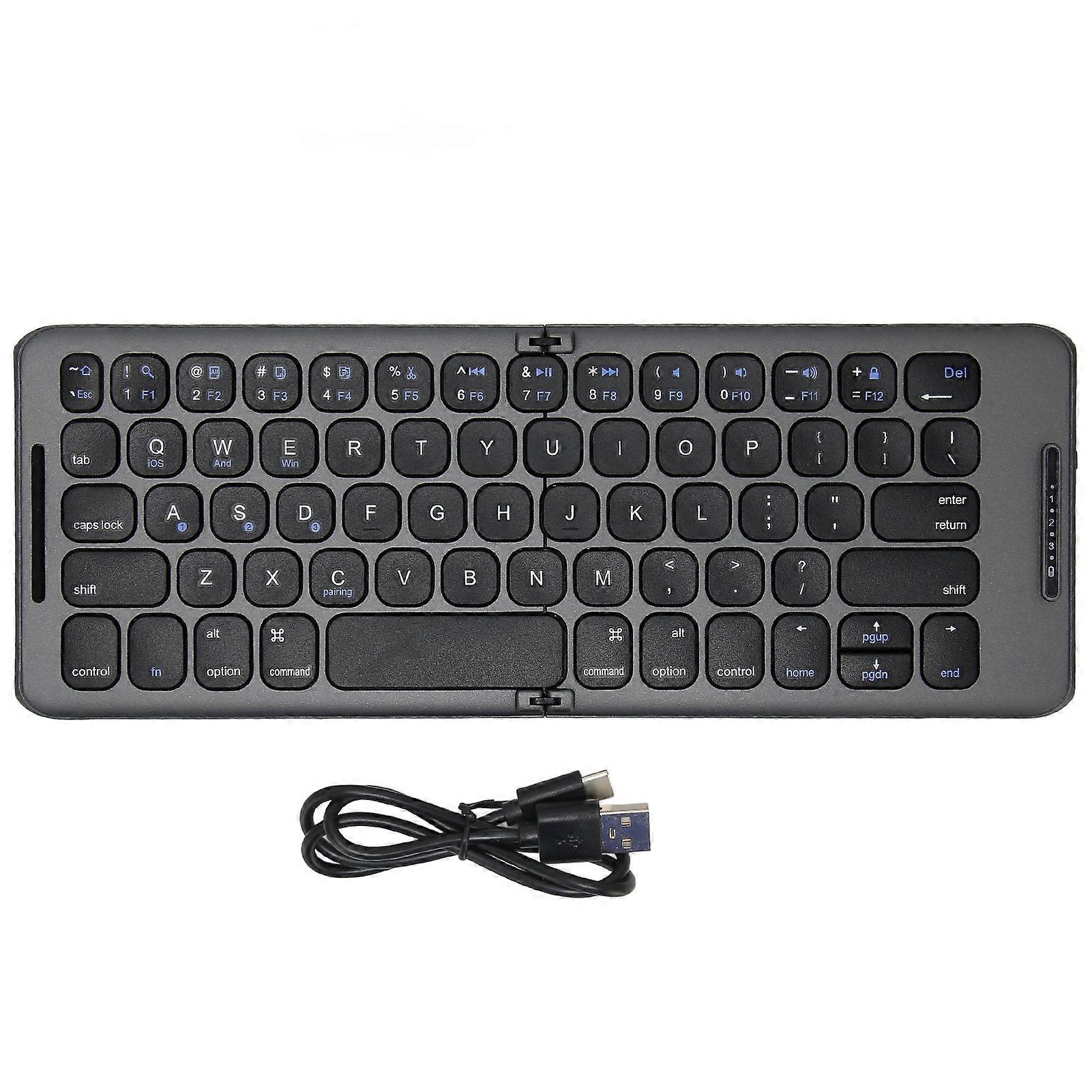 SBSGV Foldable Bluetooth Keyboard Multi Device Support 65 Keys Type C Interface Wireless Pocket Bluetooth Keyboard for PC Tablets