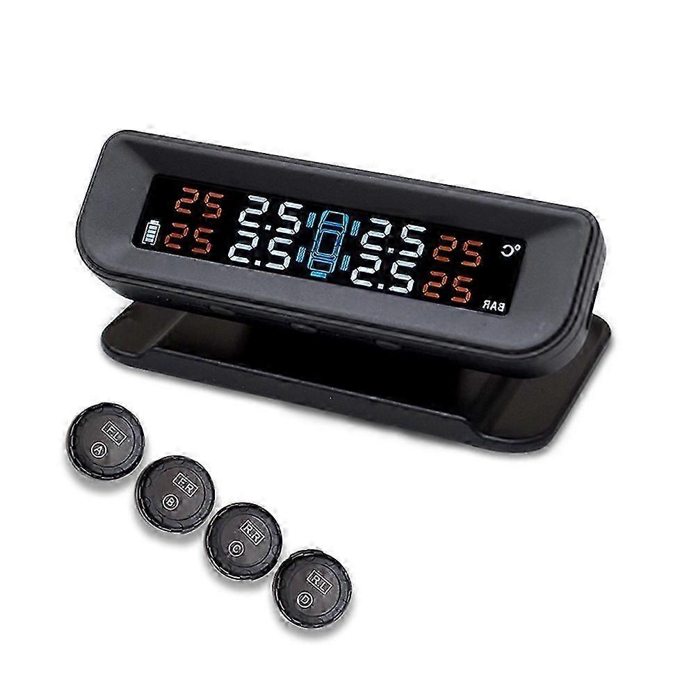 Car Tire Pressure Monitoring System Solar Power Wireless TPMS Real-time Displays