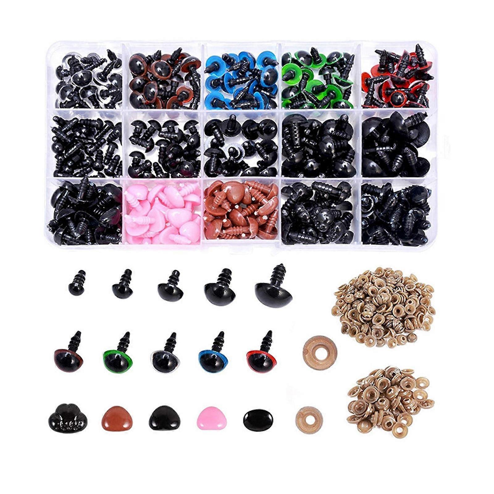 1Set Safety Eyes Plastic Dolls Eye and Nose for DIY Puppet Bear Craft Crochet Toy and Plush Animal Dolls Making Supplies