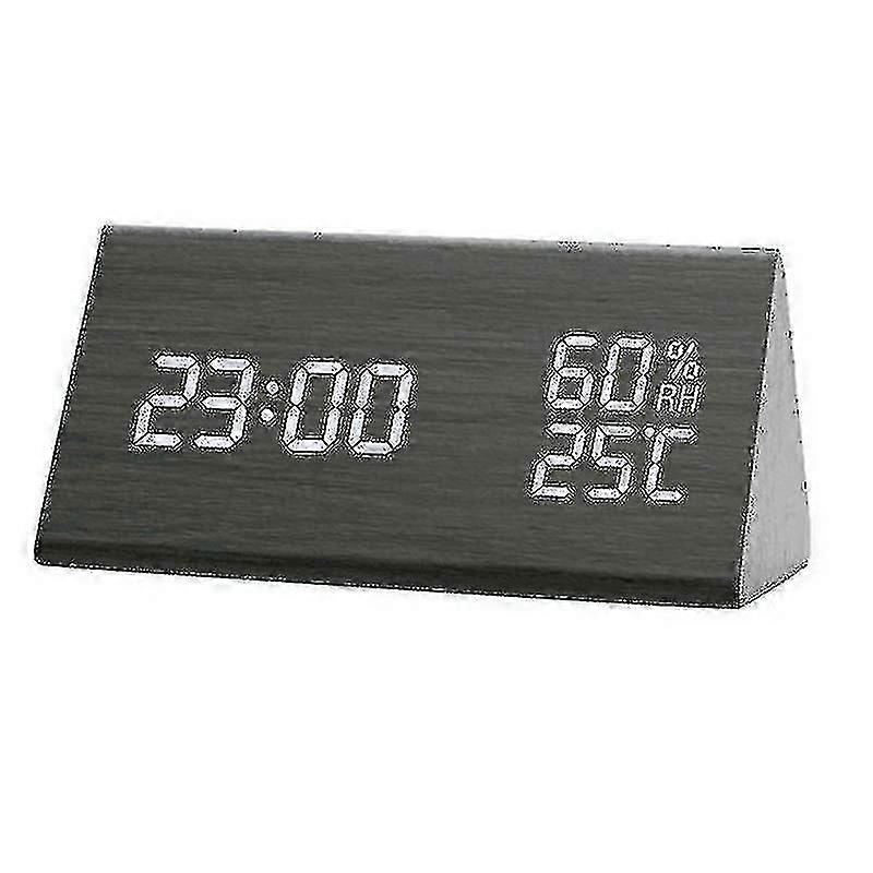 Alarm Clock Digital Alarm Clock, Table Clock With Night Led Date Voice Control1pcsblack