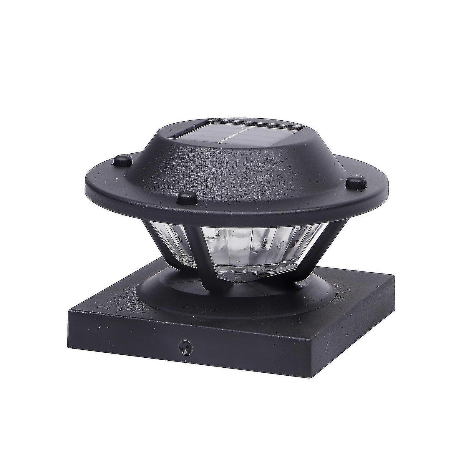 (2-pack) Solar Powered Led Post Cap Deck Patio Garden Lights (black)