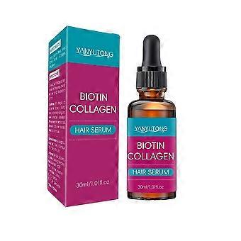 Biotin & Collagen Hair Serum for Hair Growth, Rice Seed Water Collagen Hair Serum Strengthening & Repair Dry, Damaged Hair, Nourishing the Scalp