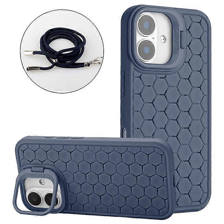 Compatible For iPhone 16 Case Compatible with MagSafe Kickstand Heat Dissipation TPU Phone Cover with Lanyard