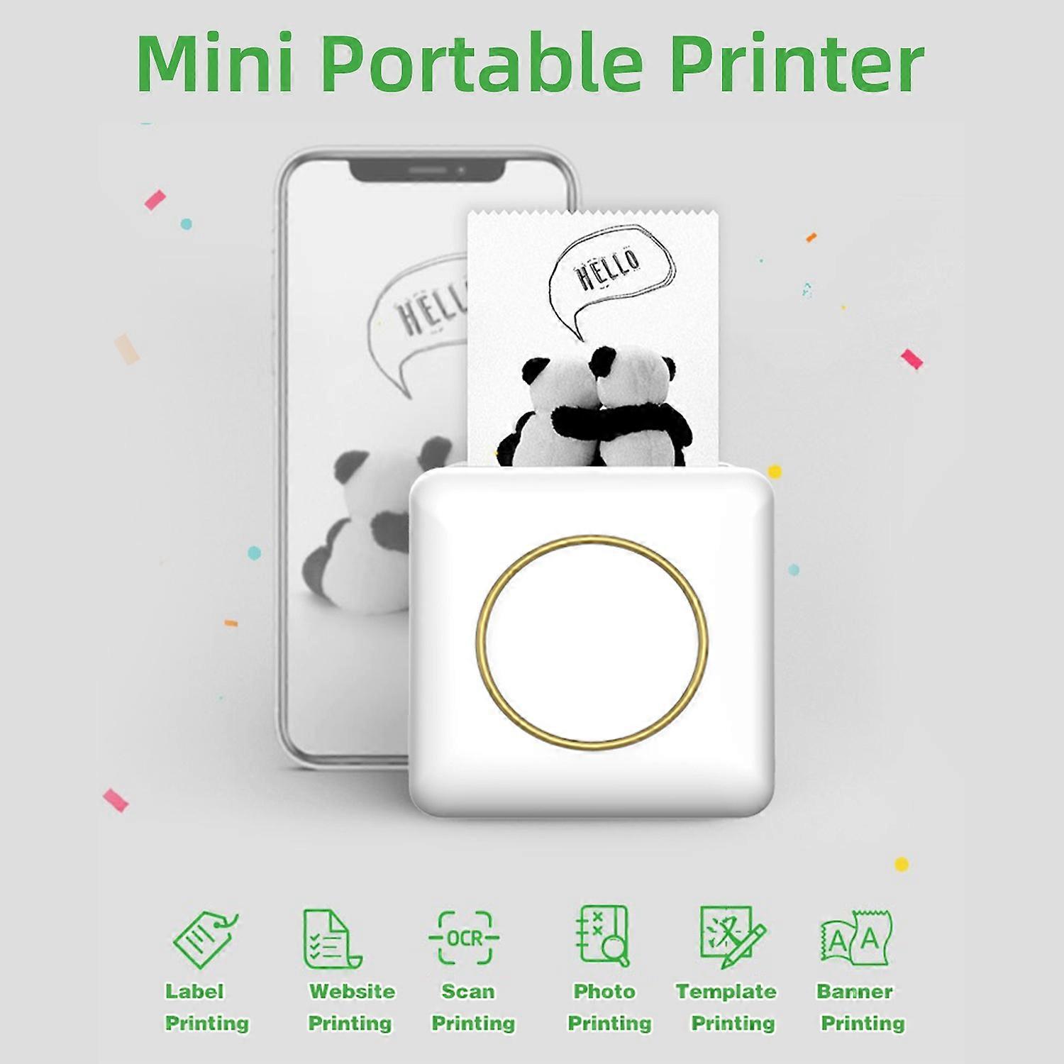 Mini Pocket Photo Printer Portable Thermal Printing Machine 203DPI Wireless BT Connection for Pictur