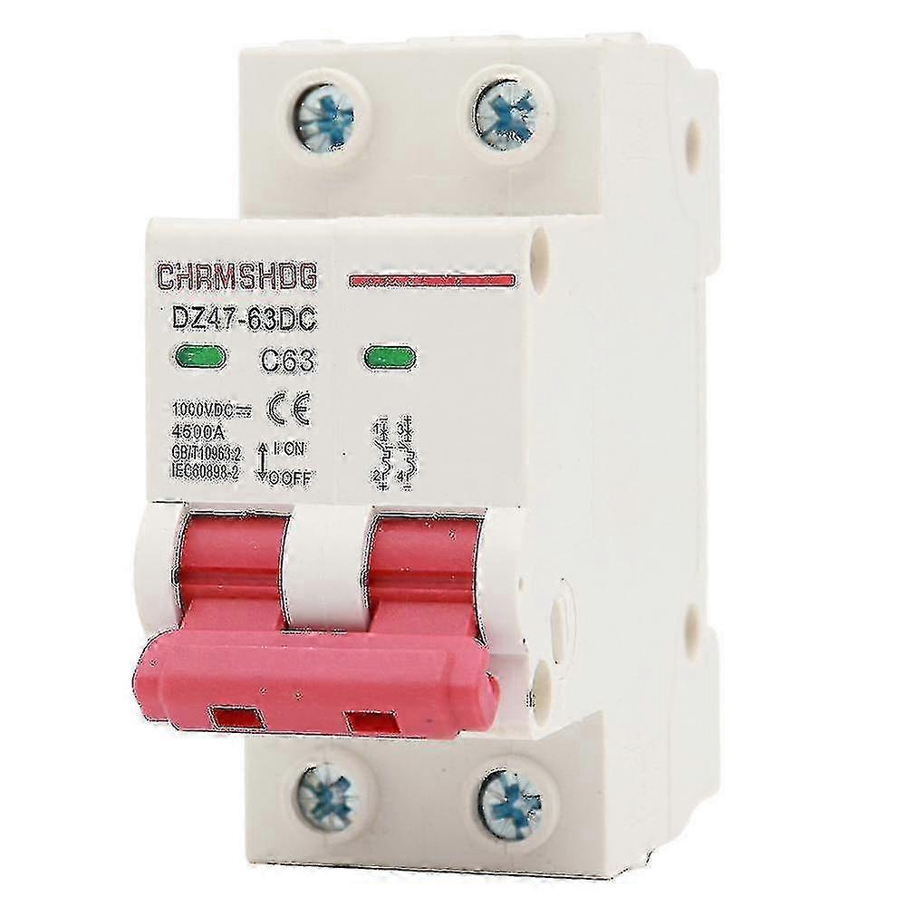 Dc Circuit Breaker 1000v 2 Pole Double Mcb Solar Pv 63 Amp f26