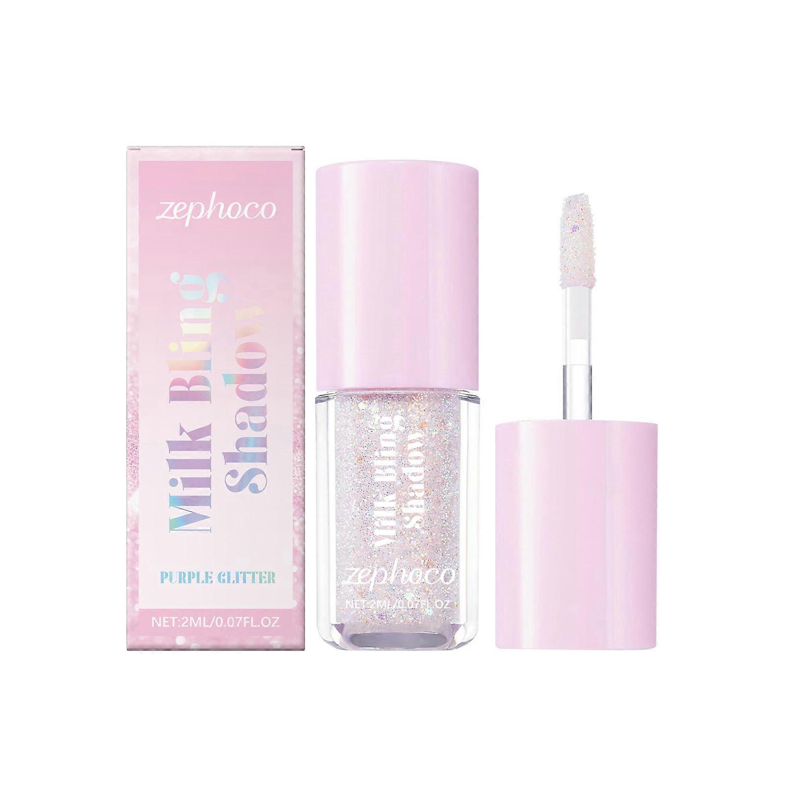 Milk Bling Shadow, 2 ml pigmentierter, glitzernder, flüssiger Glitzer-Lidschatten, langanhaltender Schimmer bis Matt, Make-up-Lidschatten unter den Augen